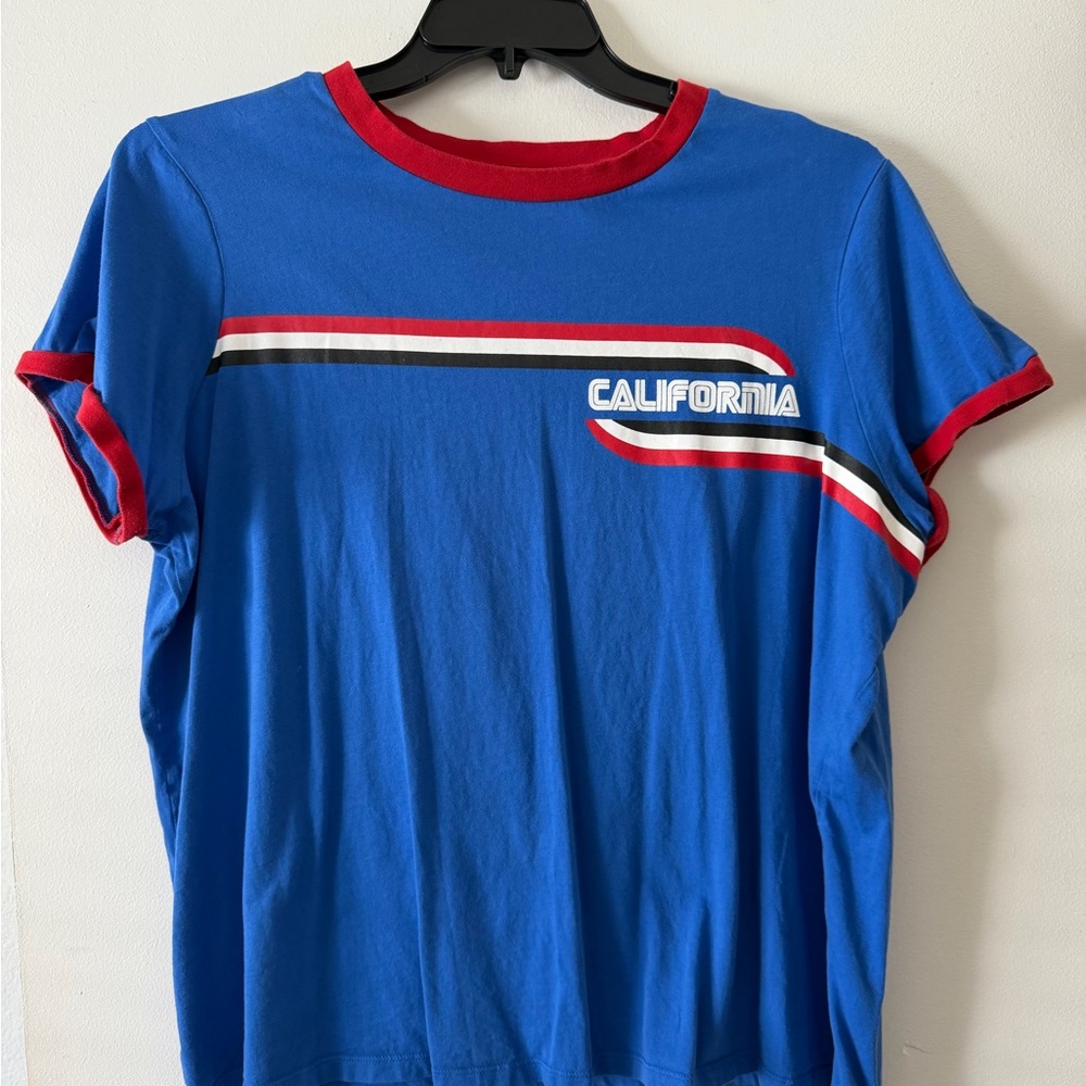 Blue California 70s Style Graphic T-Shirt